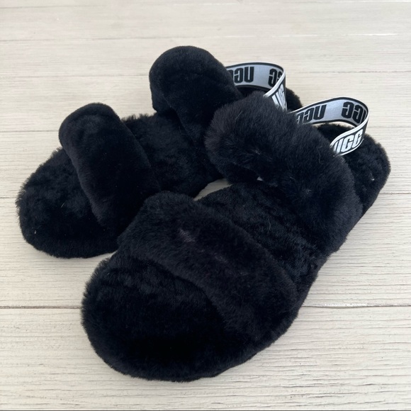 UGG Oh Yeah logo double strap sandals in black - Picture 2 of 8